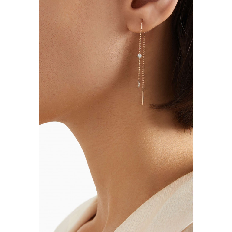 The Alkemistry - Diamond Threader Earrings in 18kt Rose Gold