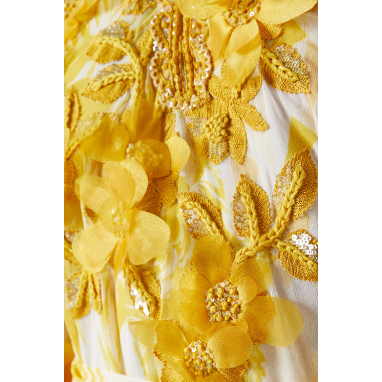 Pankaj & Nidhi - Jane 3D Floral Maxi Dress in Chiffon