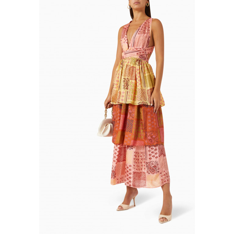 Hannah Artwear - Lusia Tiered Maxi Dress in Silk Habotai