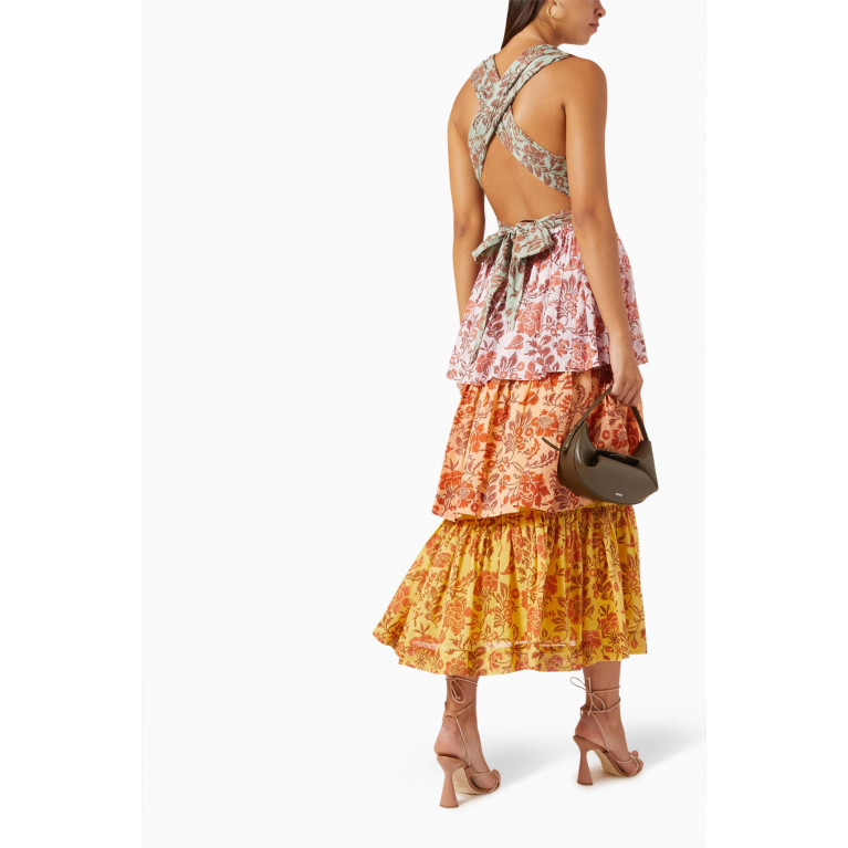 Hannah Artwear - Franca Tiered Midi Dress in Cotton-voile