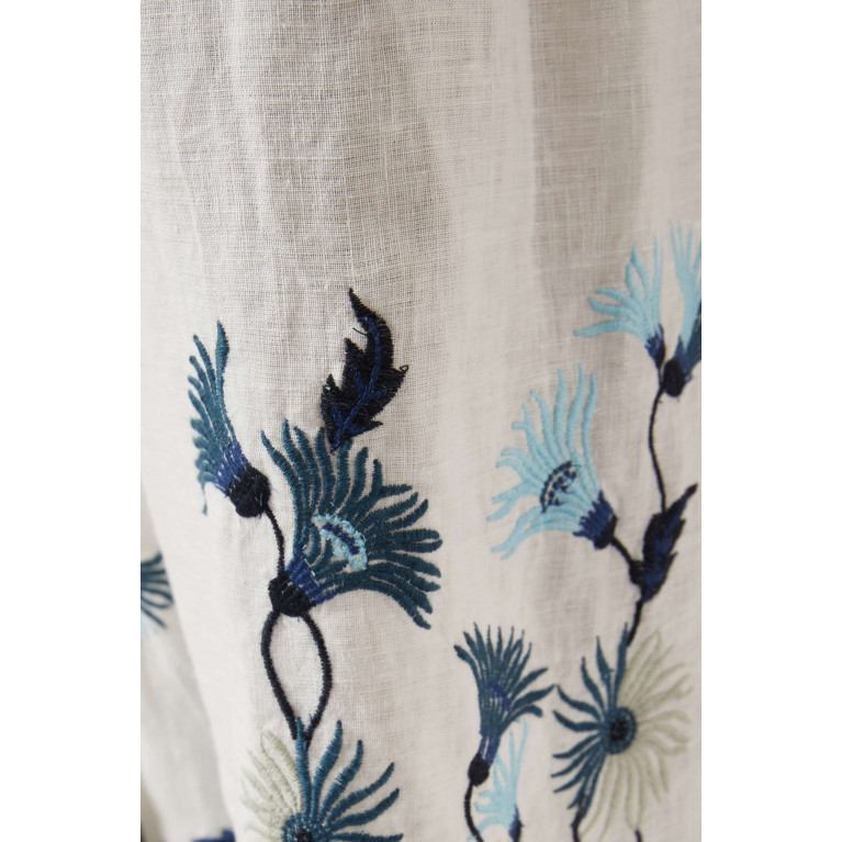 Hannah Artwear - Athena Embroidered Midi Dress in Linen