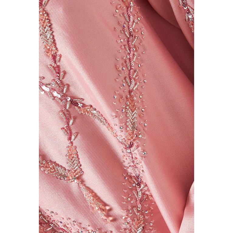 Eleganza Exclusive - Embellished Jalabiya in Crepe Pink