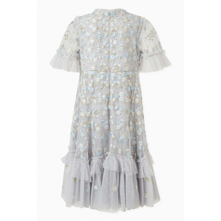 Needle & Thread - Evening Primrose Embroidered Dress in Tulle Blue