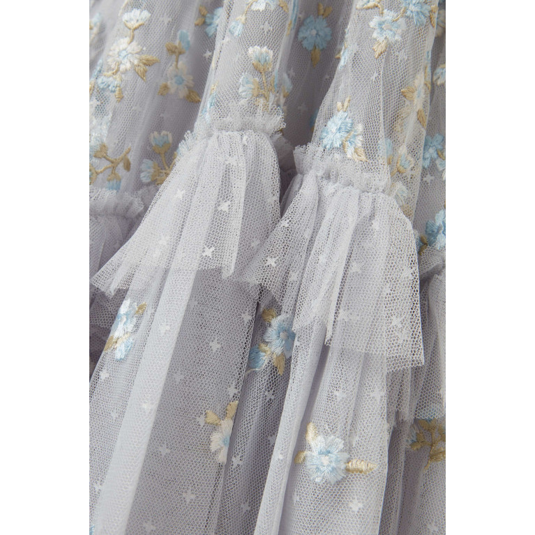 Needle & Thread - Evening Primrose Embroidered Dress in Tulle Blue