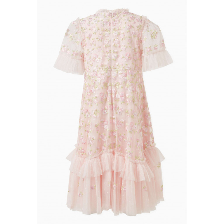 Needle & Thread - Evening Primrose Embroidered Dress in Tulle Pink