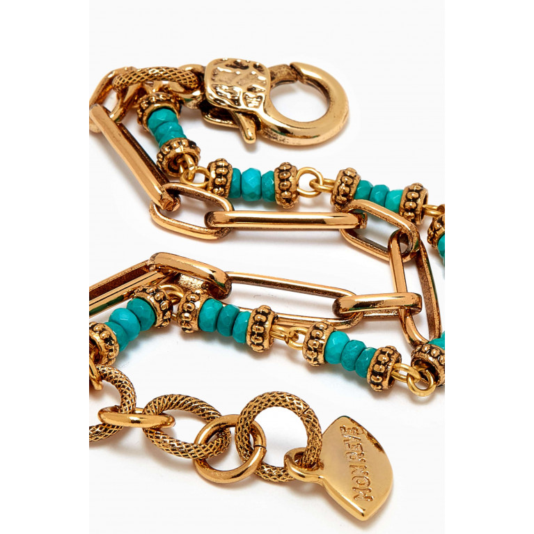Mon Reve - Vintage Empire Sallie Turquoise Bracelet in Gold-plated Brass