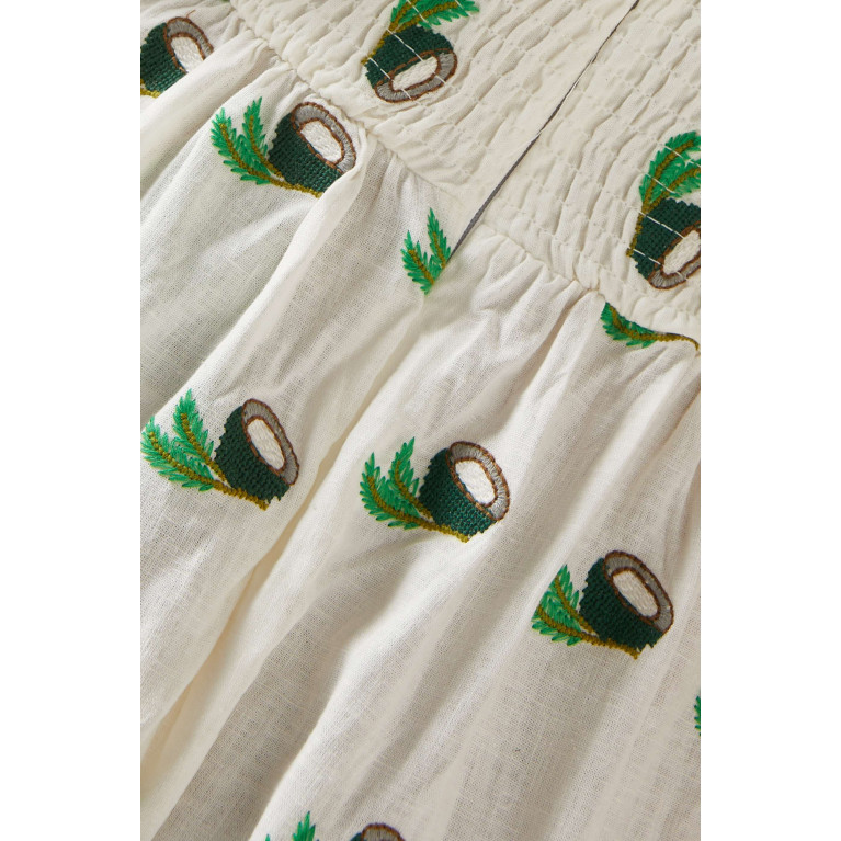 Farm Rio - Coconut Embroidered Midi Dress