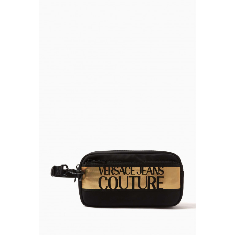 Versace Jeans Couture - Institutional Logo Wash Bag in Nylon Blend Black
