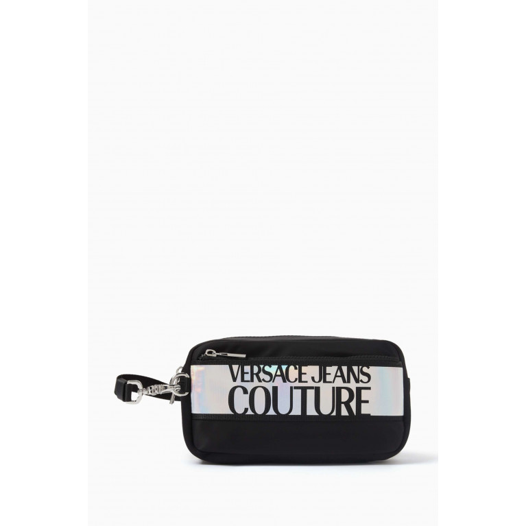 Versace Jeans Couture - Institutional Logo Vanity Pouch in Nylon Blend Silver