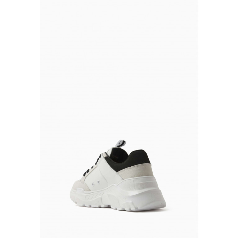 Versace Jeans Couture - Fondo Speedtrack Logo Sneakers in Bovine Leather & Calf Suede White