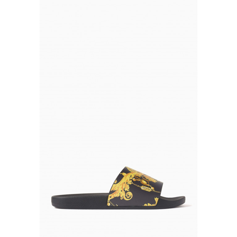 Versace Jeans Couture - Chain Couture Slides in PVC Black