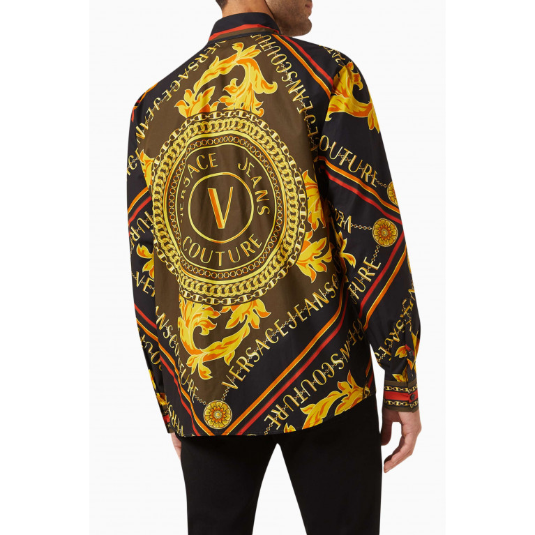 Versace Jeans Couture - Logo Chain Couture Print Shirt in Cotton Poplin