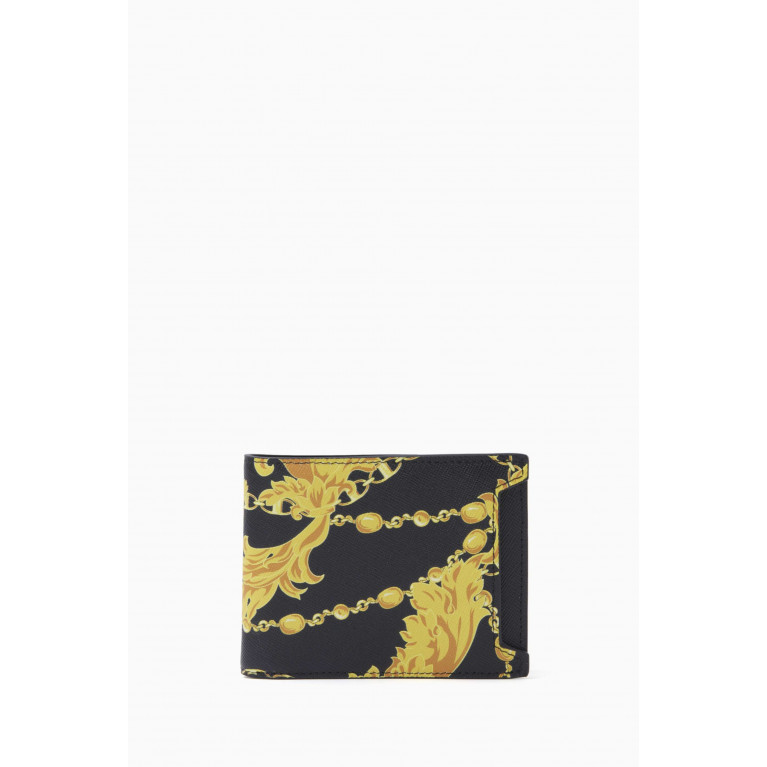Versace Jeans Couture - Baroque Pattern Bi-fold Wallet in Leather Gold