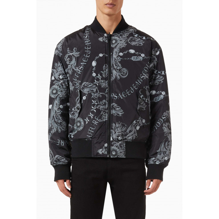 Versace Jeans Couture - Reversible Logo Bomber Jacket in Nylon
