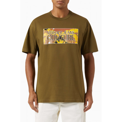 Versace Jeans Couture - Box Logo Couture Chain T-shirt in Cotton Jersey Green