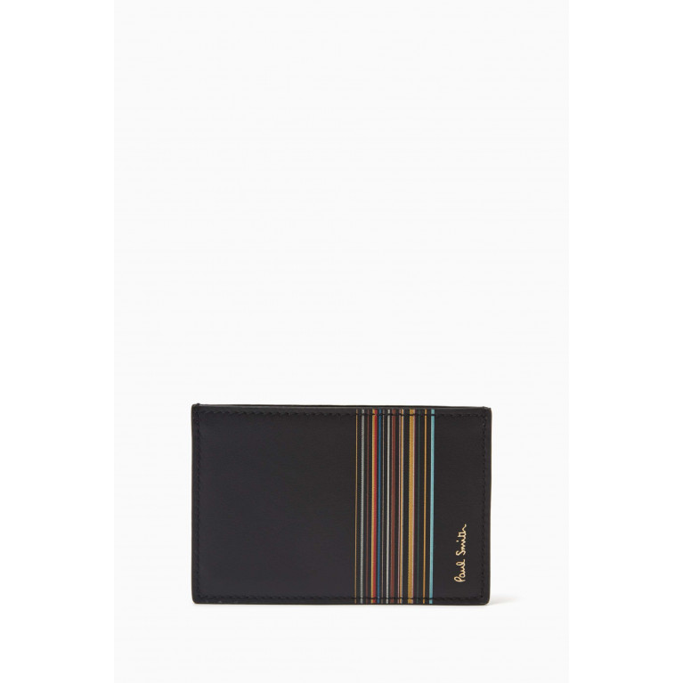 Paul Smith - Signature Stripe Block Credit Card Holder in Leather