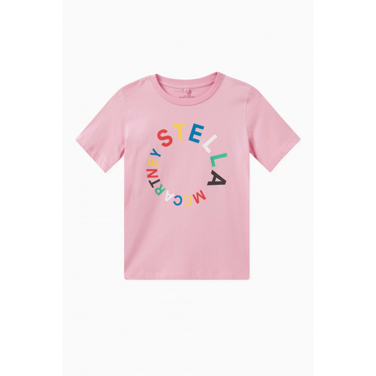 Stella McCartney - Graphic Logo T-shirt in Organic Cotton Pink