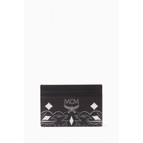 MCM - Mini Aren Card Holder in Bandana Canvas