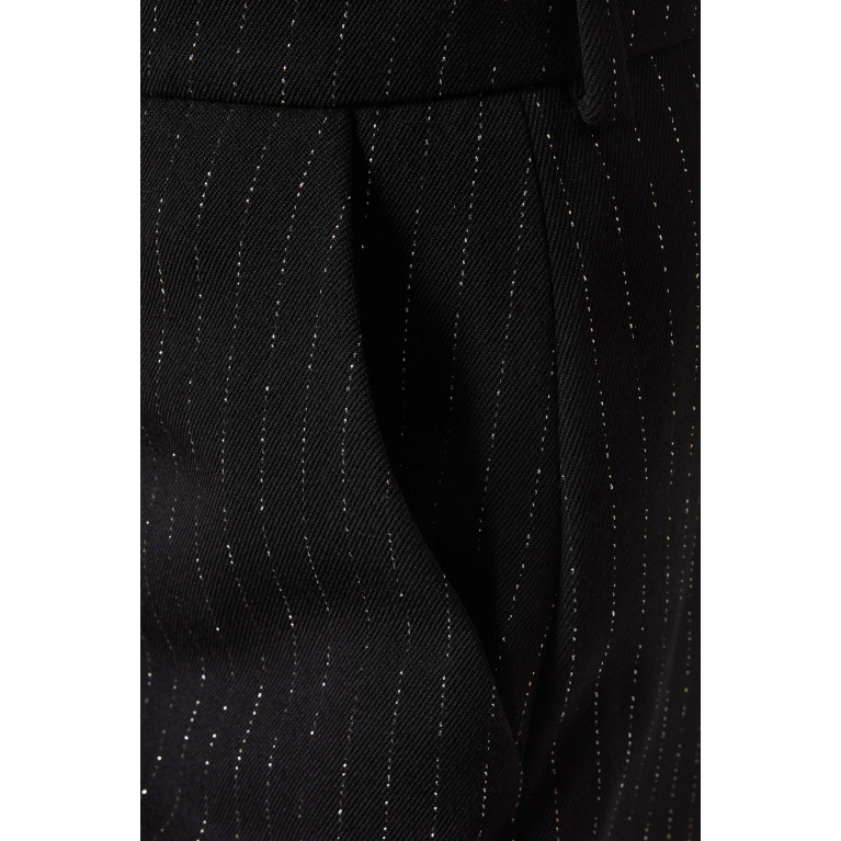 Balmain - Lurex Striped Straight Pants in Wool-blend