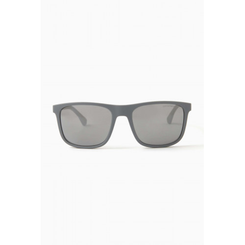 Emporio Armani - D-frame Sunglasses in Matte Acetate Grey