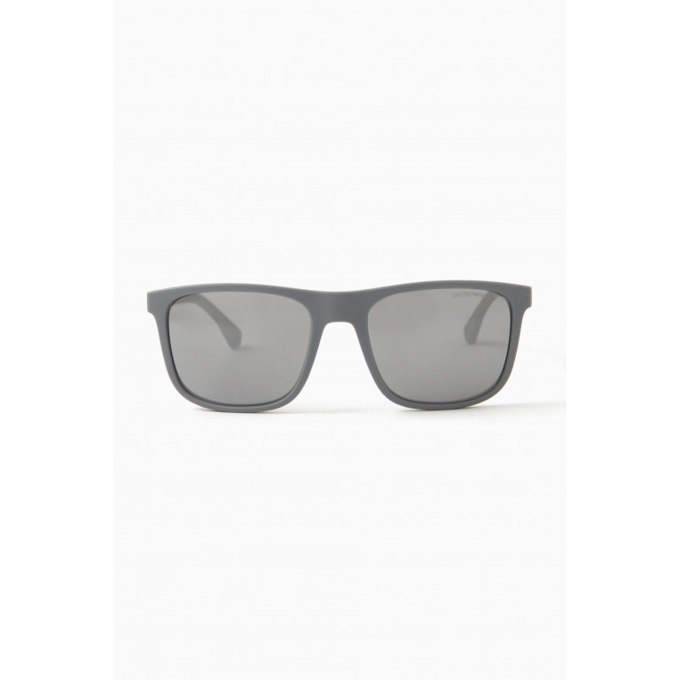 Emporio Armani - D-frame Sunglasses in Matte Acetate Grey