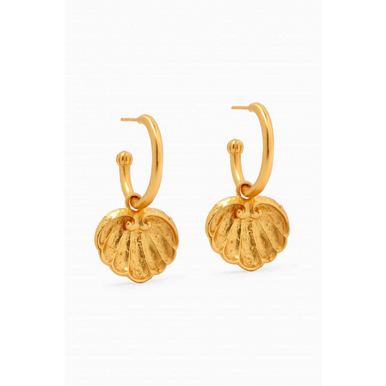 VALÉRE - Rococo Shell Earrings in 24kt Gold-plated Brass