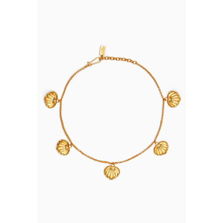 VALÉRE - Rococo Shell Necklace in 24kt Gold-plated Brass