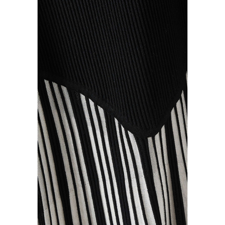 Chloé - Striped Ribbed Dress in Wool & Silk-blend