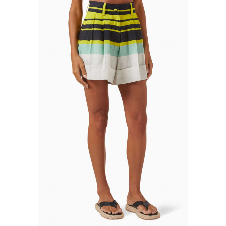 Bambah Boutique - Cairo Striped Shorts in Linen