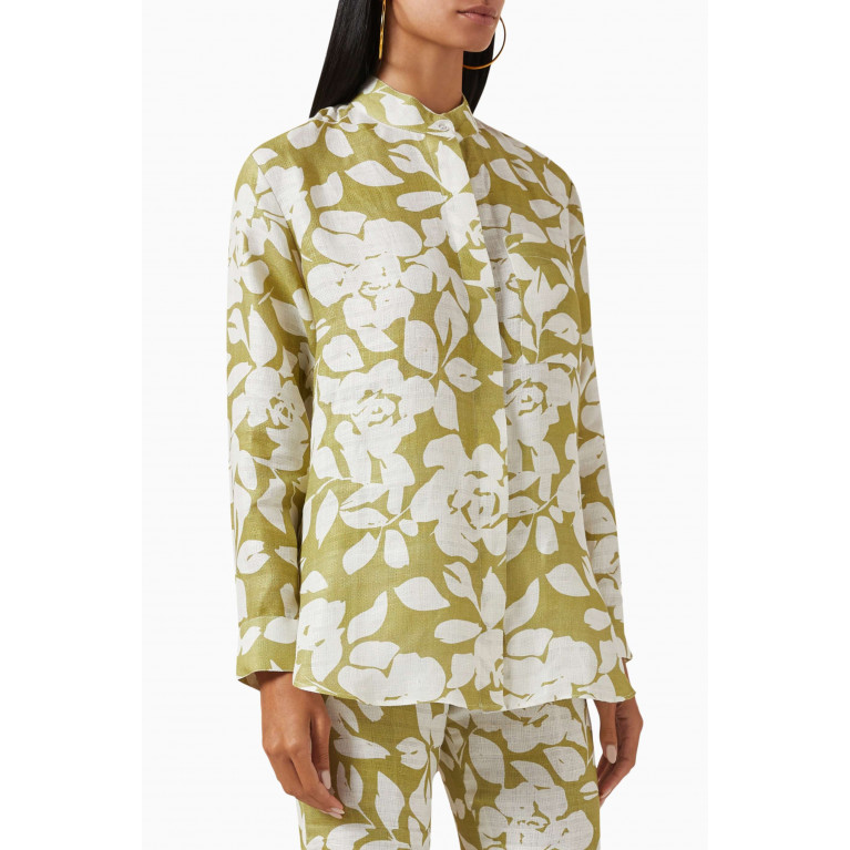 Bambah Boutique - Lily Printed Shirt in Linen
