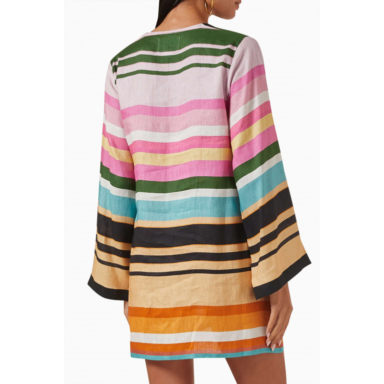 Bambah Boutique - Layla Rainbow Tunic in Linen Multicolour