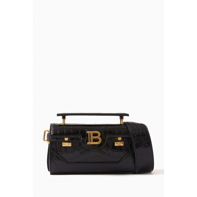 Balmain - B-Buzz 19 Baguette Bag in Crocodile-embossed Leather