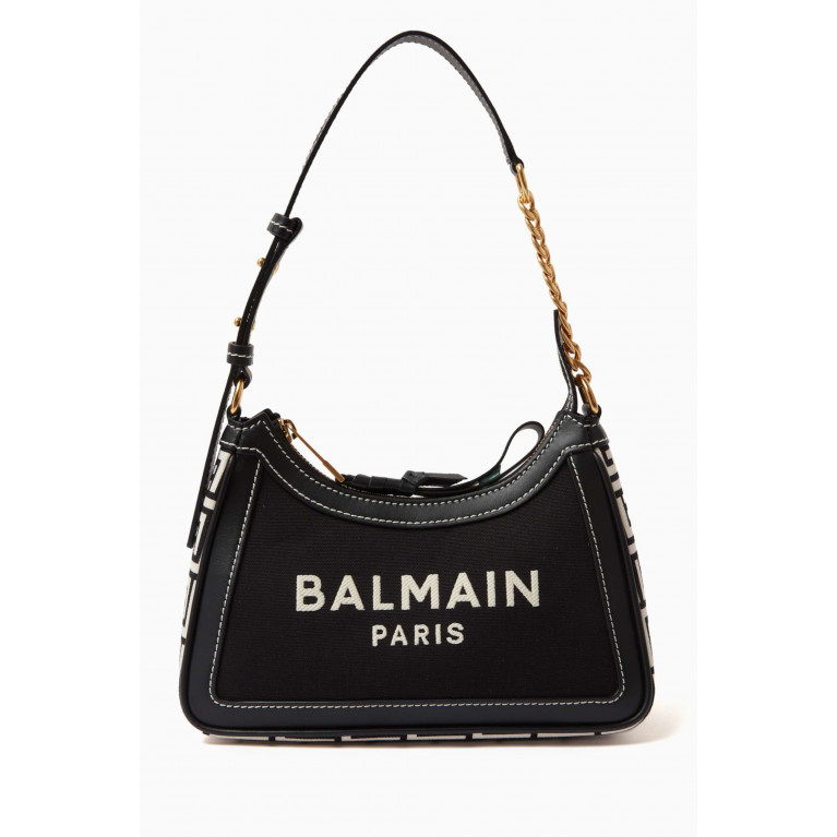 Balmain - B-Army Shoulder Bag in Canvas & Leather