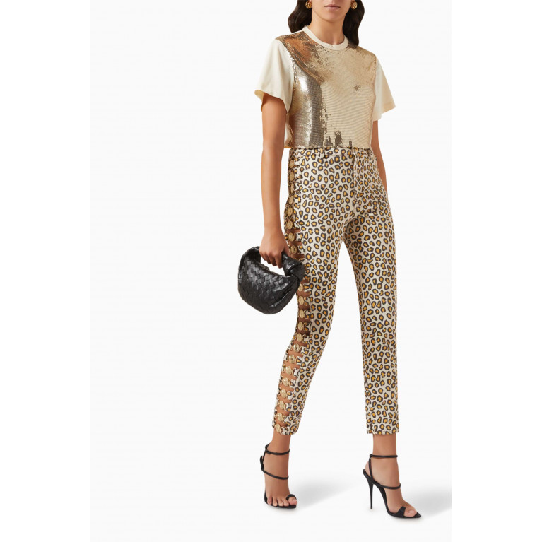 Paco Rabanne - Embellished Crop Top in Mesh & Jersey