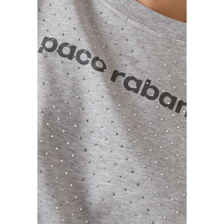 Paco Rabanne - Oversized Rhinestone Logo T-shirt