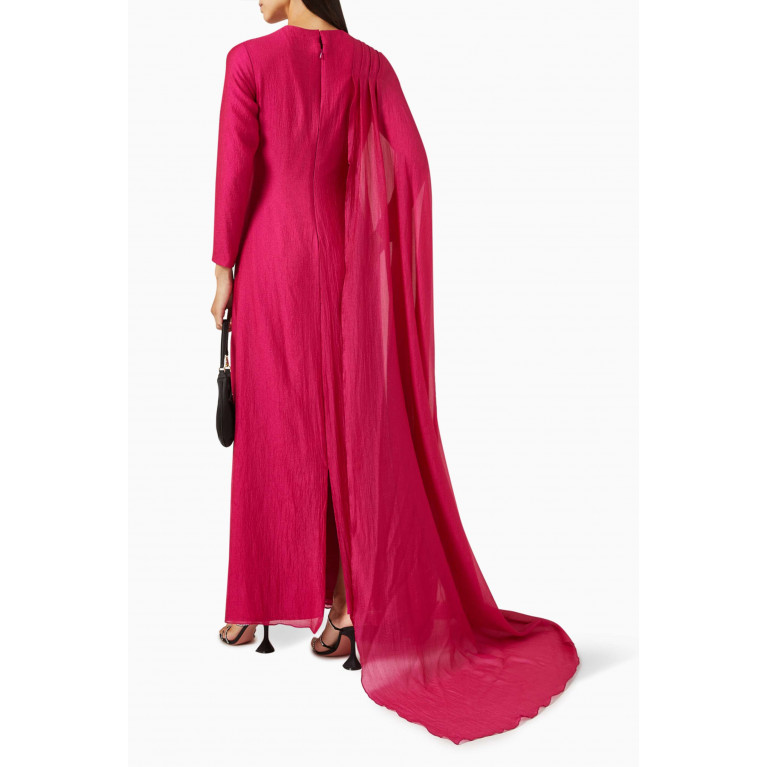 Euphoria - Draped Cape Dress Pink