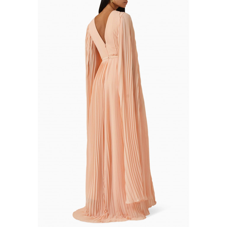 Euphoria - Pleated Cape-sleeve Dress