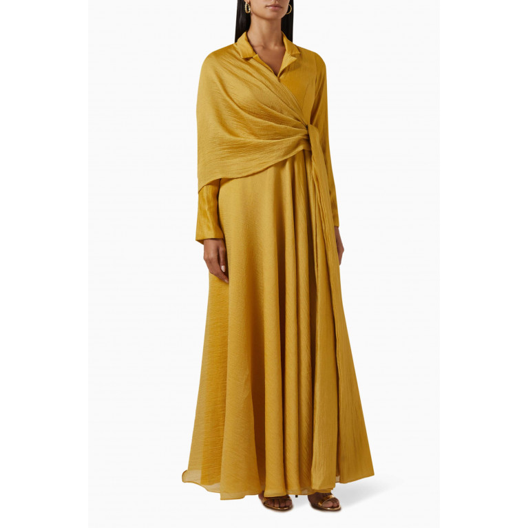 Euphoria - Draped Sash Dress Yellow