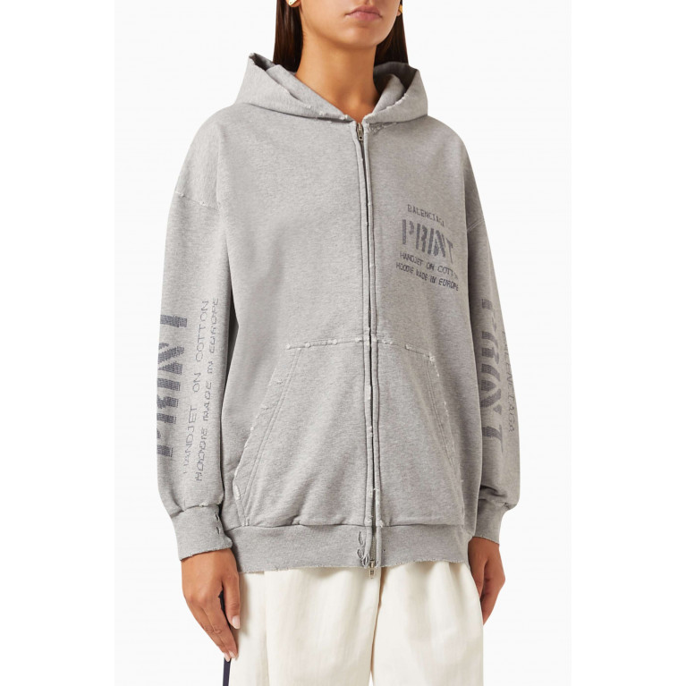 Balenciaga - Small Fit Zip-up Hoodie in Cotton