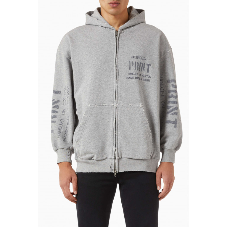 Balenciaga - Small Fit Zip-up Hoodie in Cotton