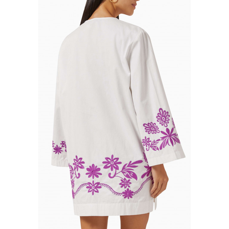 Maje - Embroidered Tunic Dress in Cotton