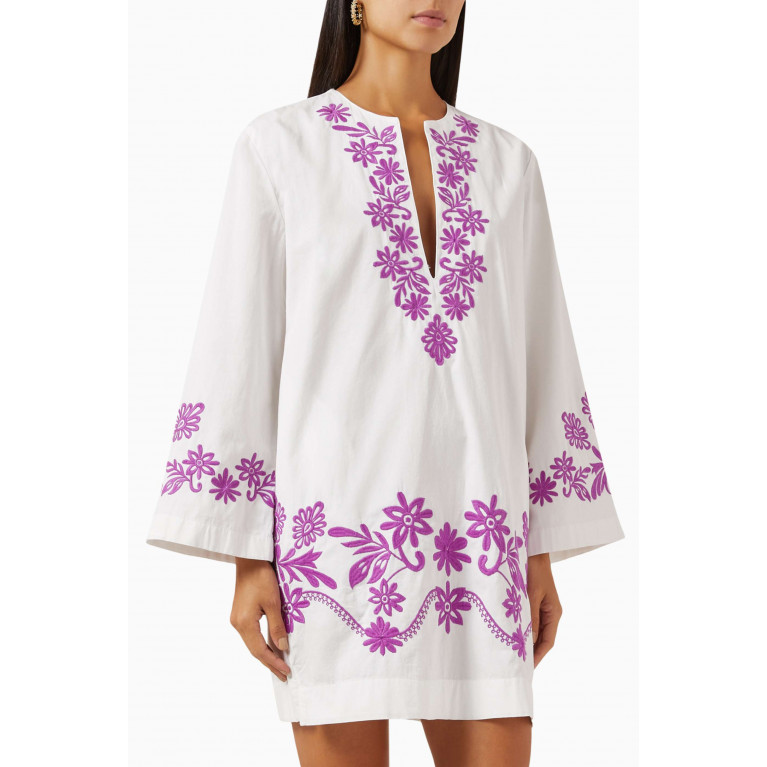 Maje - Embroidered Tunic Dress in Cotton