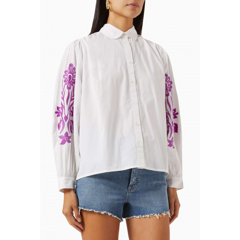Maje - Embroidered Blouse in Cotton