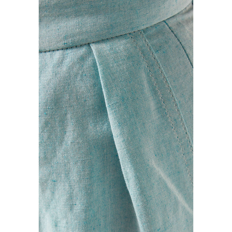 Matthew Bruch - Pleated Shorts in Viscose-linen Blend