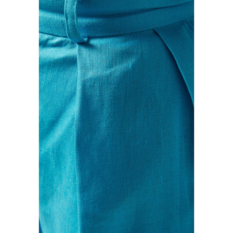 Matthew Bruch - Pleated High-rise Pants in Linen
