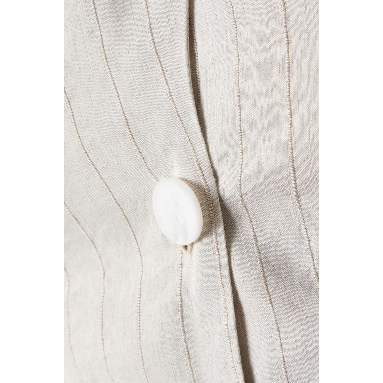 Matthew Bruch - Twist Button-up Mini Dress in Viscose-linen Blend