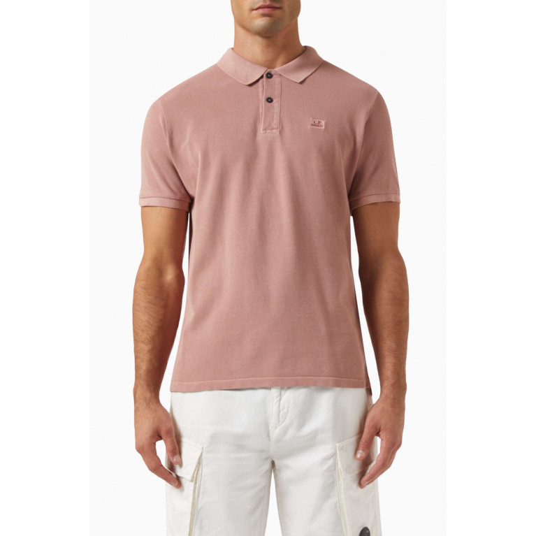 C.P. Company - Logo Polo Shirt in Cotton-piqué Pink