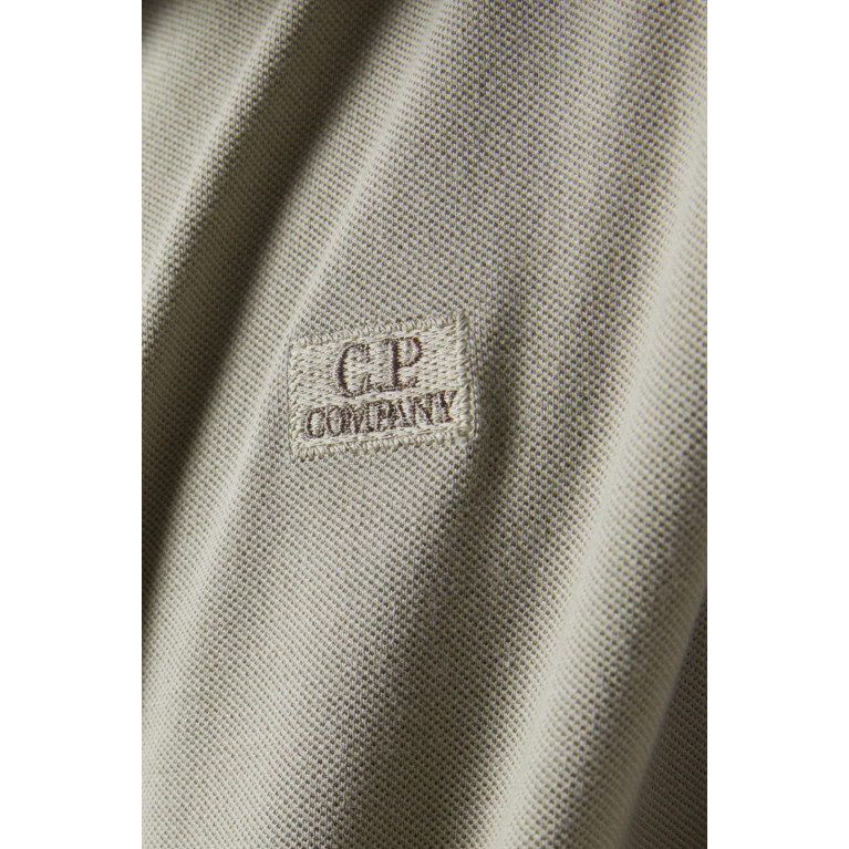 C.P. Company - Logo Polo Shirt in Cotton-piqué Grey