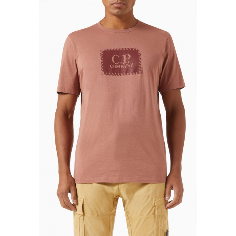 C.P. Company - 30/1 Logo T-shirt in Cotton Jersey Pink
