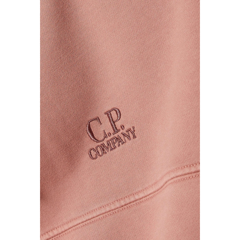 C.P. Company - Logo Hoodie in Fleece Pink